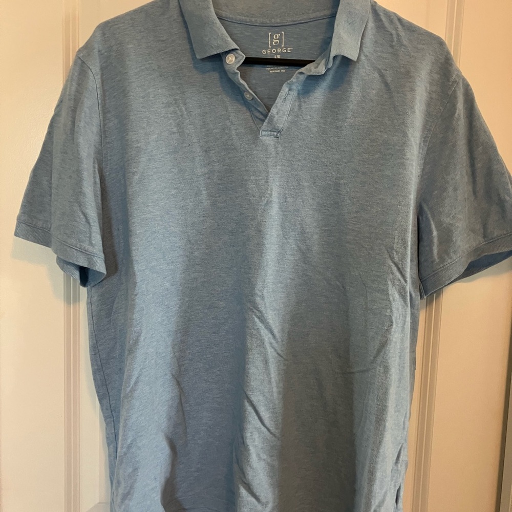 George Men's Light Blue Polo Shirt